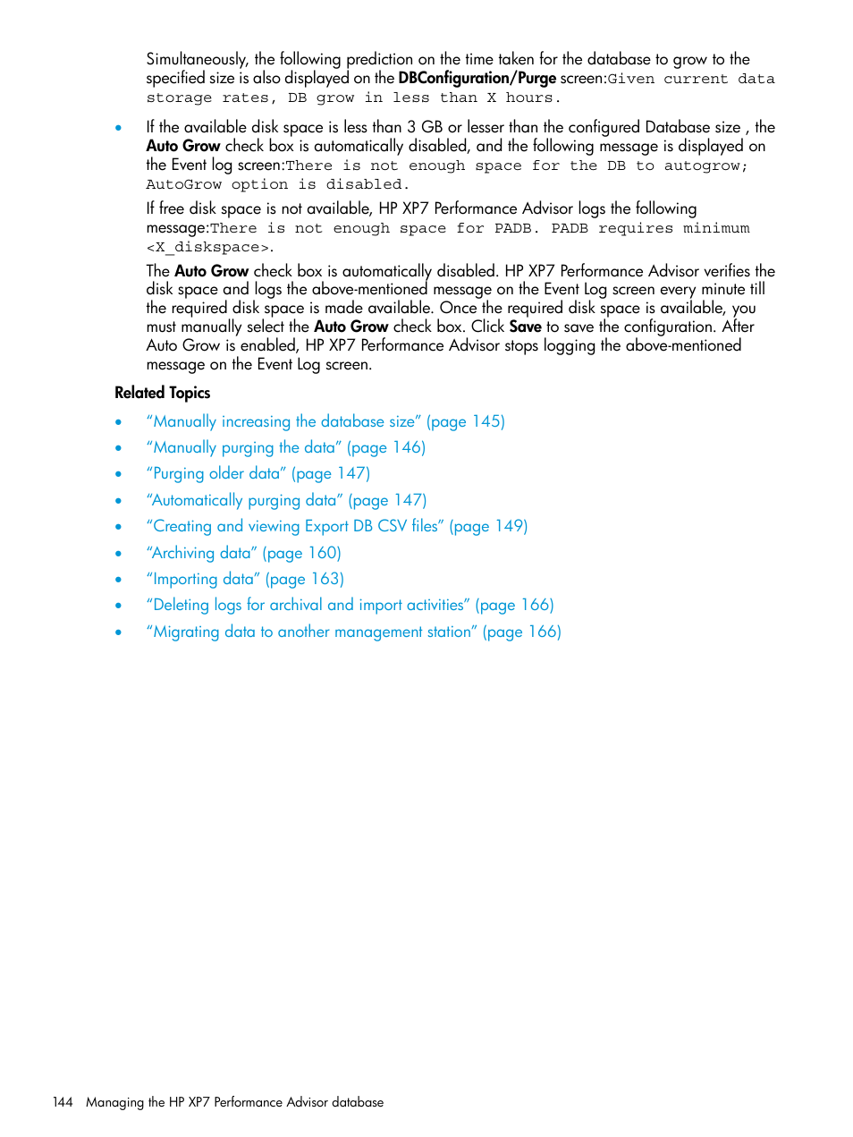 HP XP Performance Advisor Software User Manual | Page 144 / 414