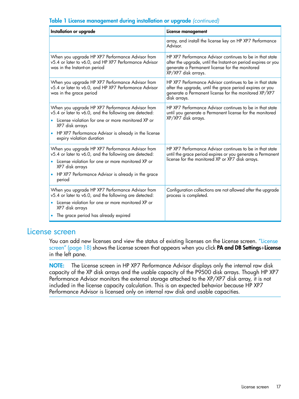 License screen | HP XP Performance Advisor Software User Manual | Page 17 / 414