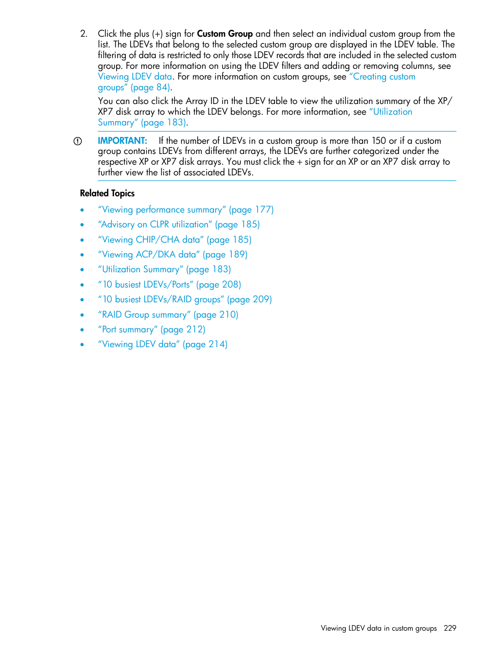 HP XP Performance Advisor Software User Manual | Page 229 / 414