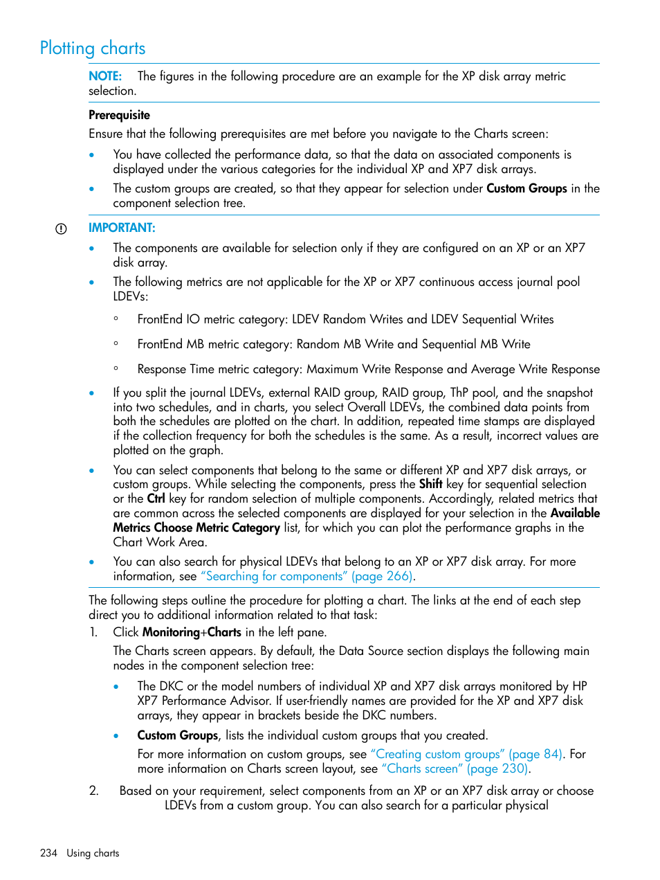 Plotting charts | HP XP Performance Advisor Software User Manual | Page 234 / 414