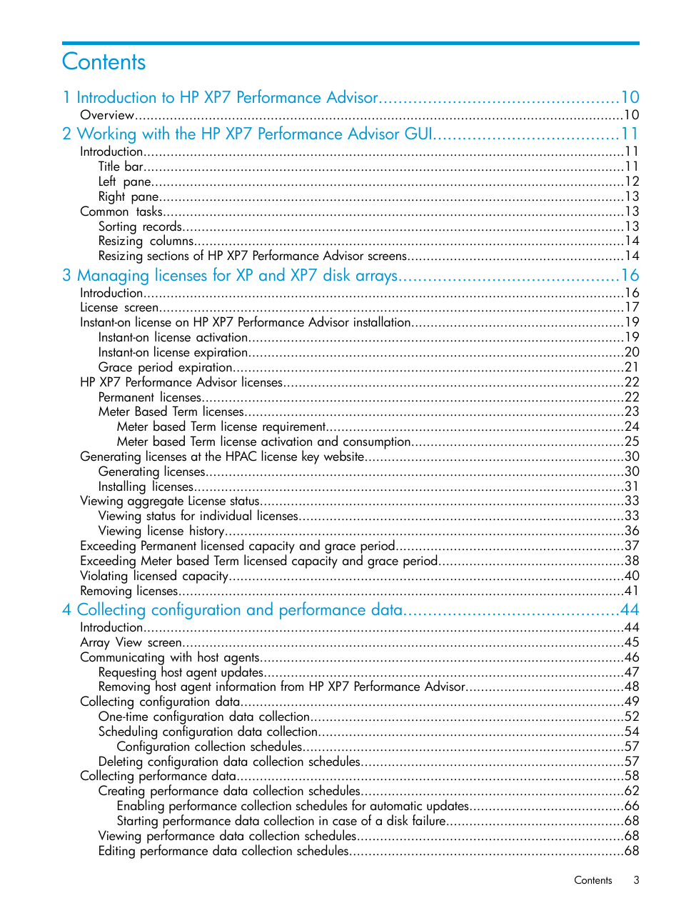 HP XP Performance Advisor Software User Manual | Page 3 / 414