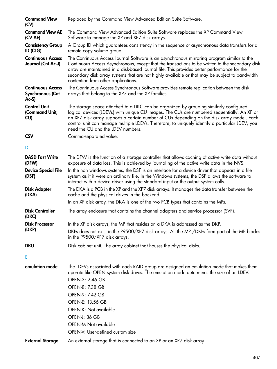 HP XP Performance Advisor Software User Manual | Page 407 / 414