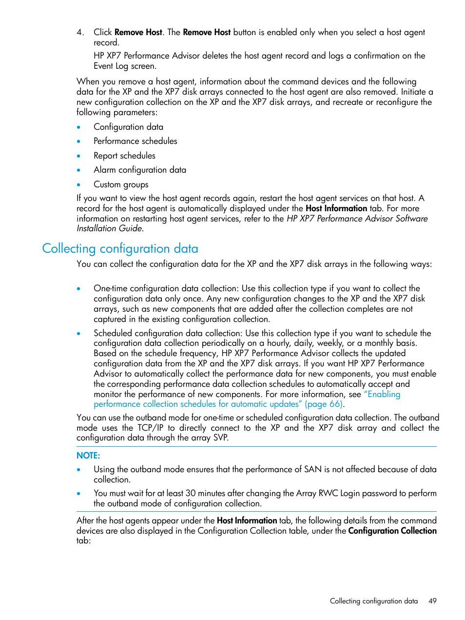 Collecting configuration data | HP XP Performance Advisor Software User Manual | Page 49 / 414