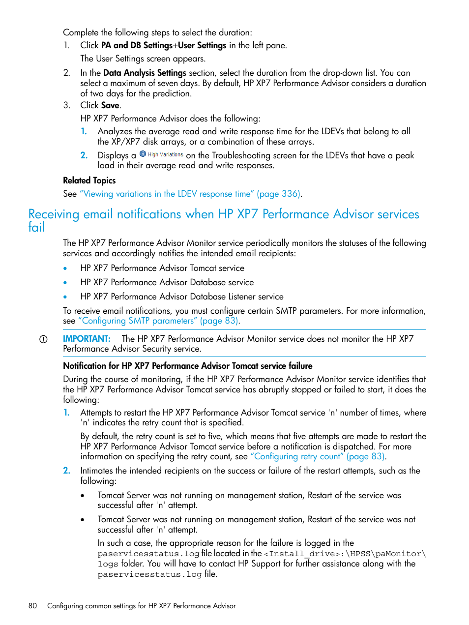 HP XP Performance Advisor Software User Manual | Page 80 / 414