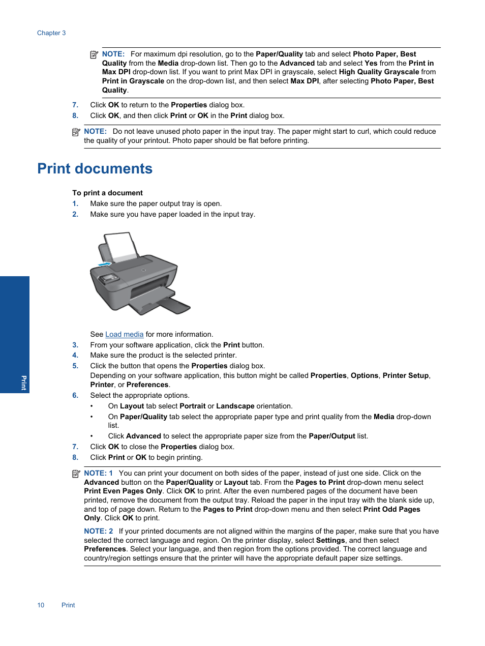 Print documents | HP Deskjet 3511 e-All-in-One Printer User Manual | Page 12 / 62