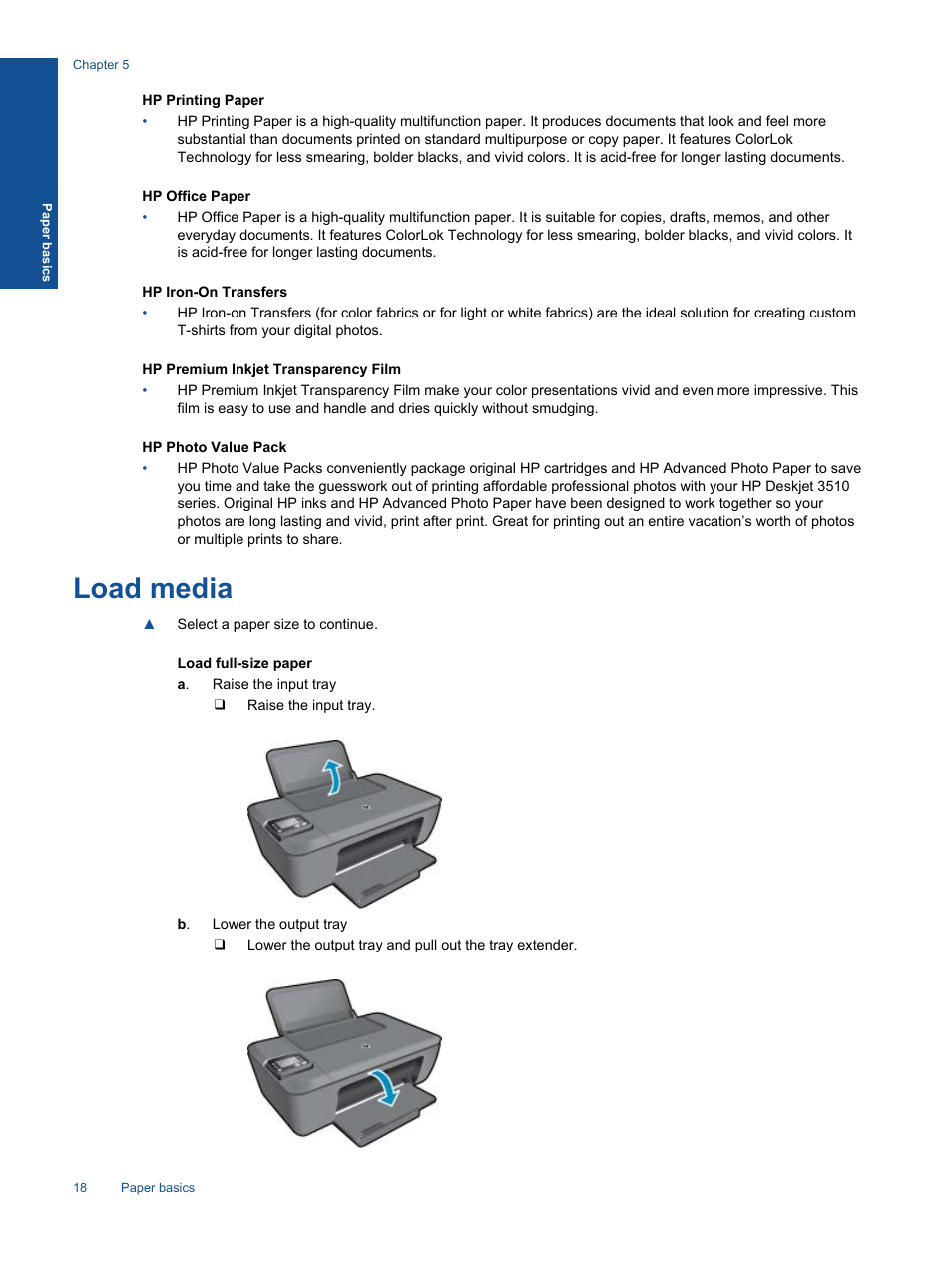 Load media | HP Deskjet 3511 e-All-in-One Printer User Manual | Page 20 / 62