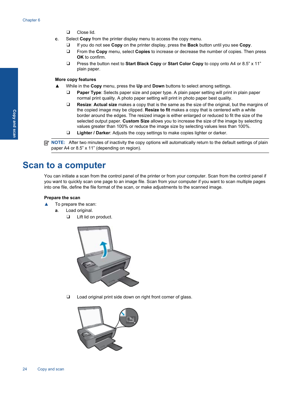 Scan to a computer | HP Deskjet 3511 e-All-in-One Printer User Manual | Page 26 / 62