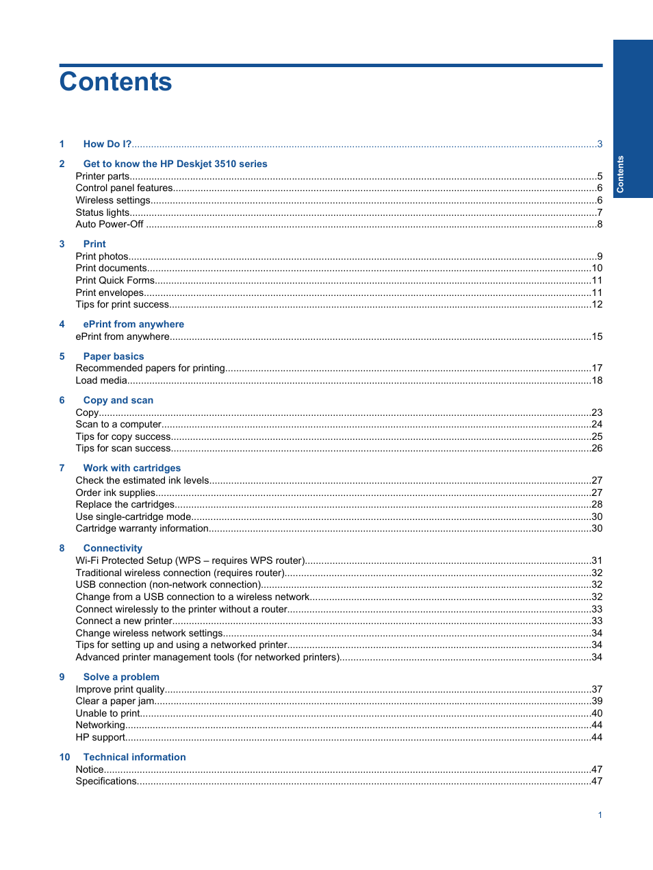 HP Deskjet 3511 e-All-in-One Printer User Manual | Page 3 / 62