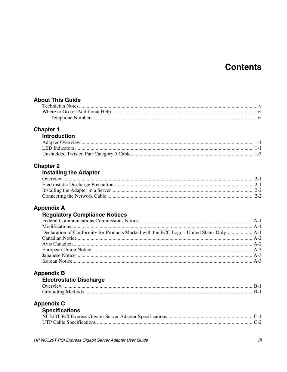 HP NC320T PCI Express Gigabit Server Adapter User Manual | Page 3 / 21