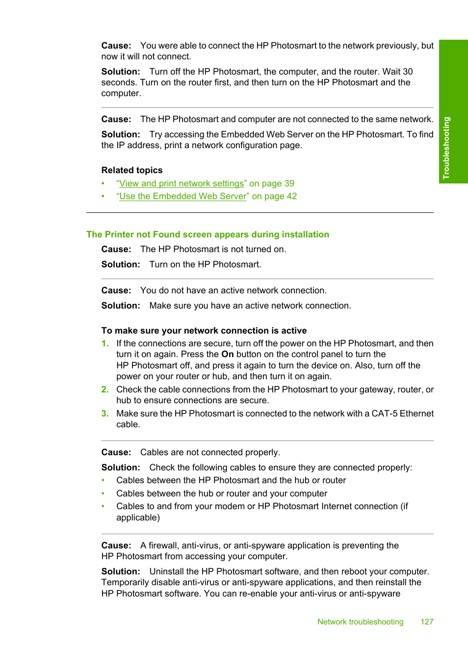 HP Photosmart D7460 Printer User Manual | Page 128 / 191