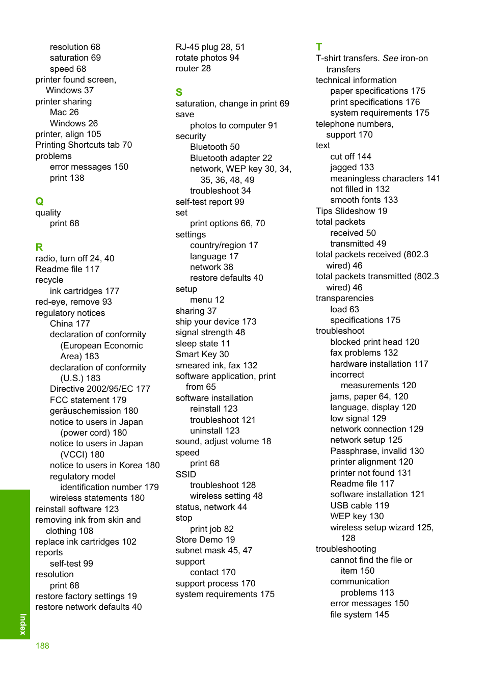 HP Photosmart D7460 Printer User Manual | Page 189 / 191