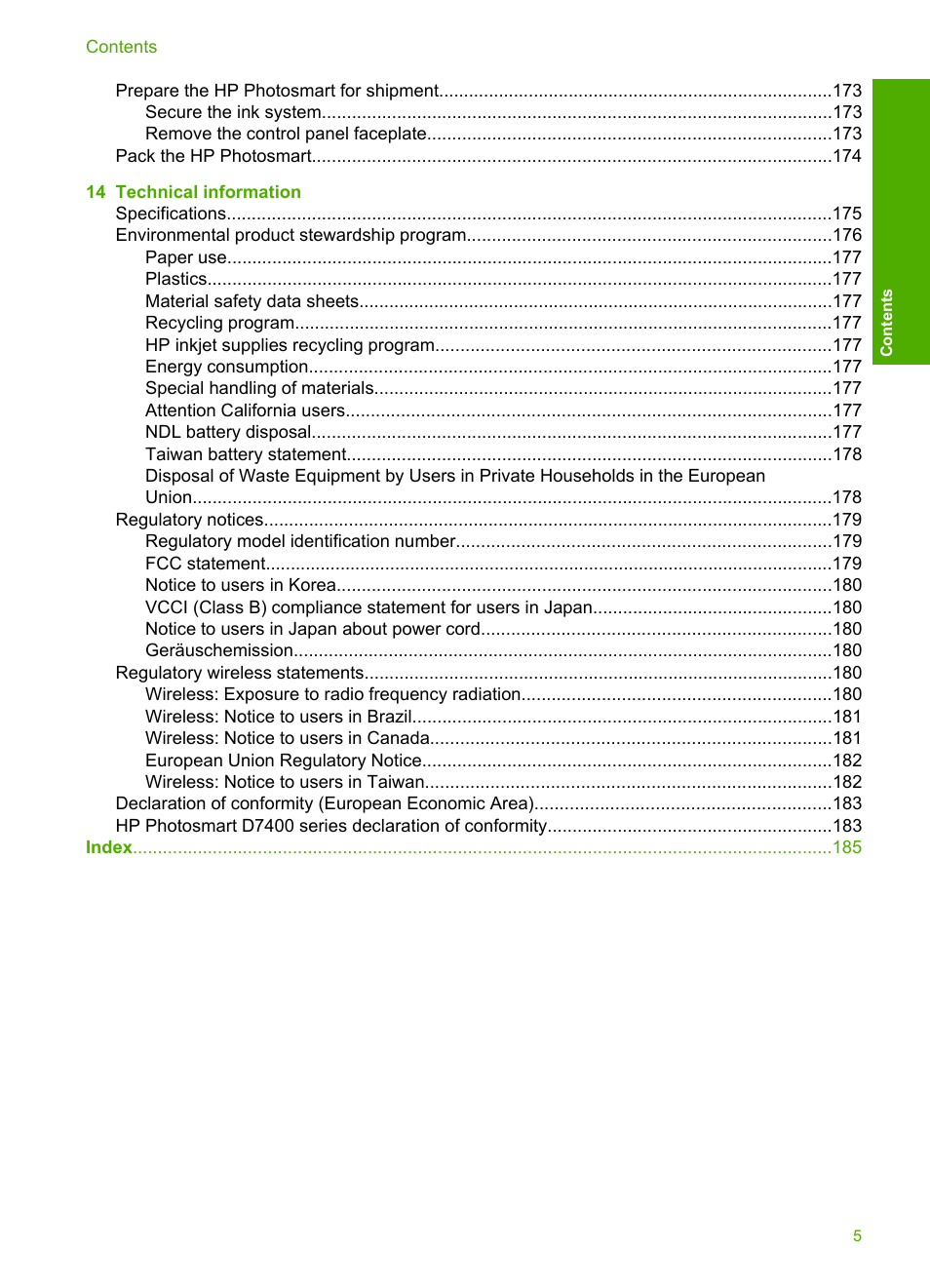 HP Photosmart D7460 Printer User Manual | Page 6 / 191