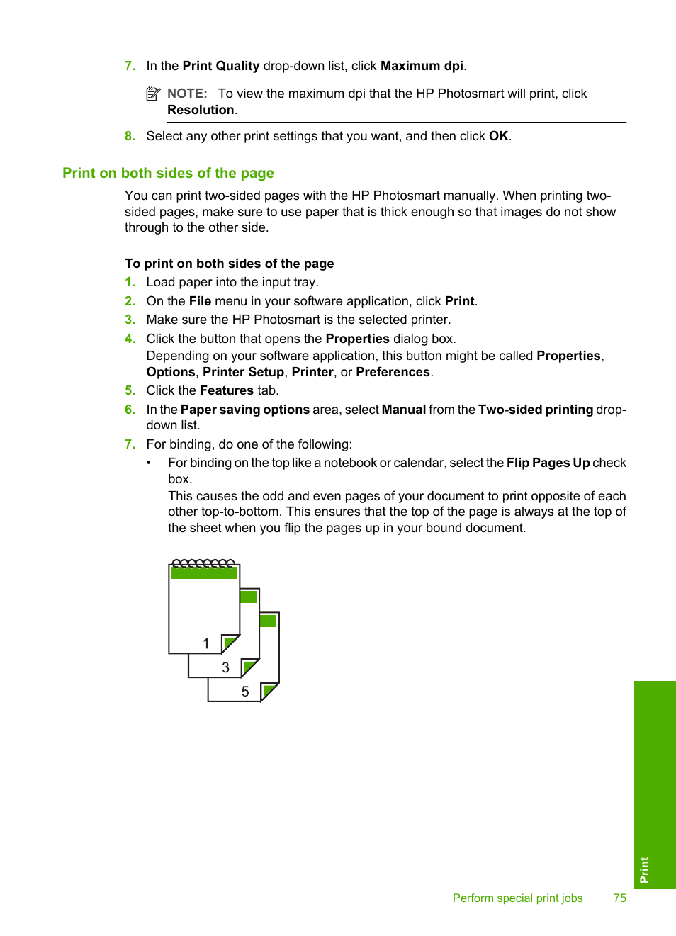 HP Photosmart D7460 Printer User Manual | Page 76 / 191