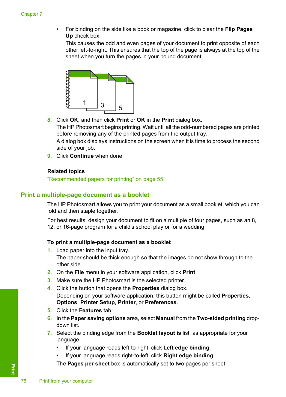 HP Photosmart D7460 Printer User Manual | Page 77 / 191