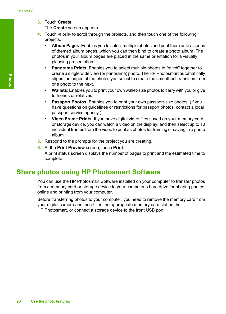 Share photos using hp photosmart software | HP Photosmart D7460 Printer User Manual | Page 91 / 191