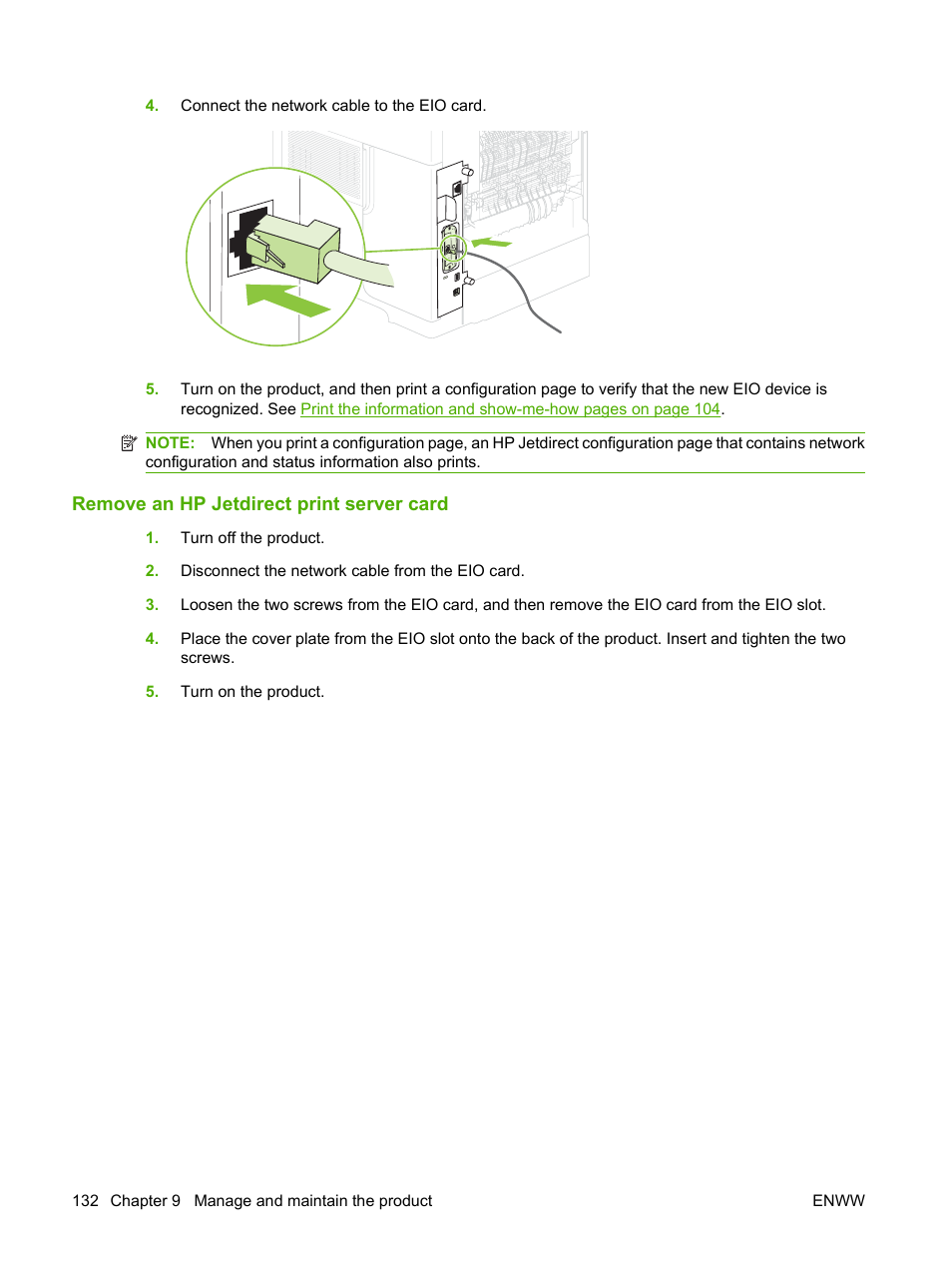 Remove an hp jetdirect print server card | HP LaserJet P4015 Printer series User Manual | Page 144 / 246