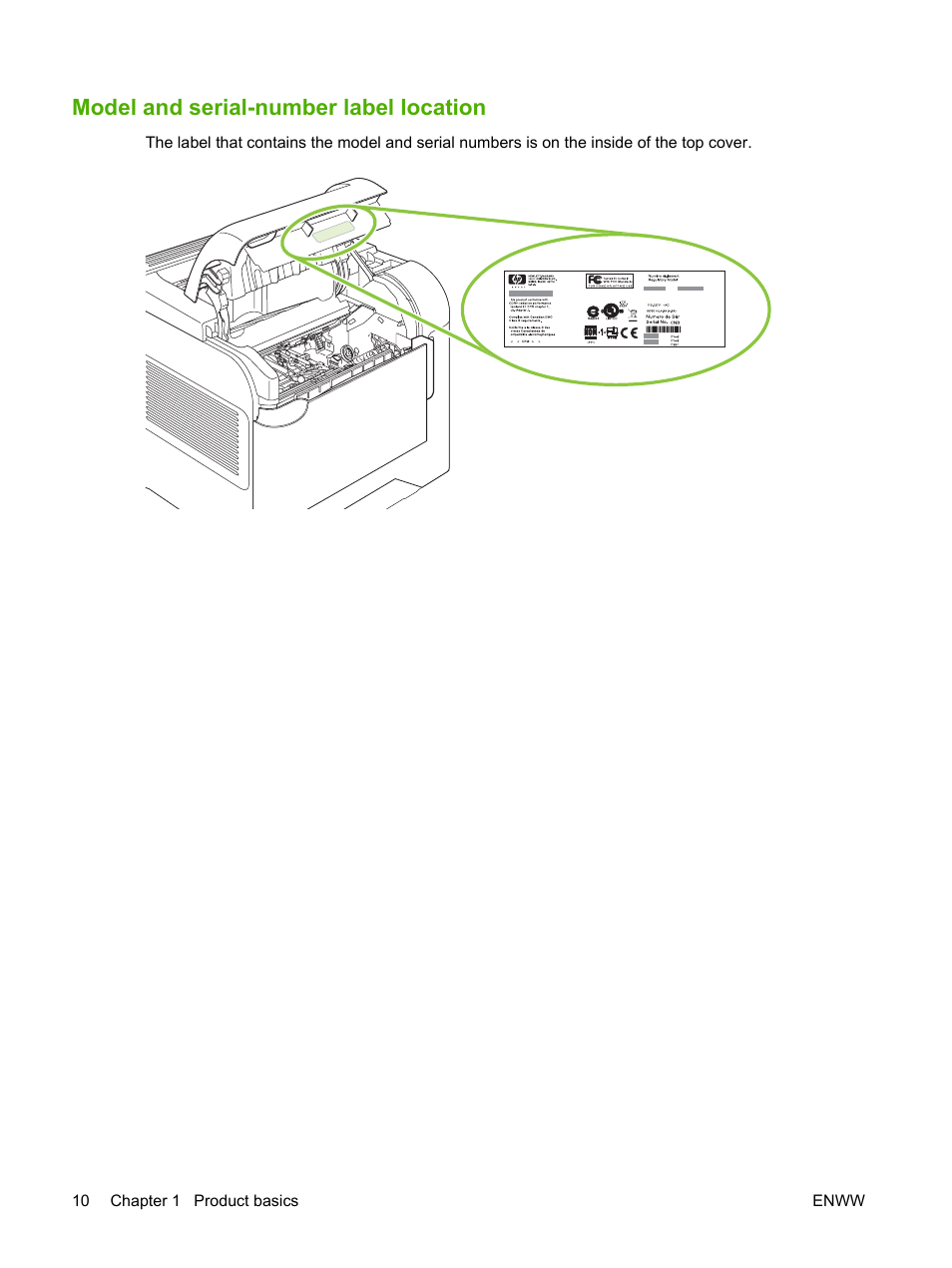 Model and serial-number label location | HP LaserJet P4015 Printer series User Manual | Page 22 / 246