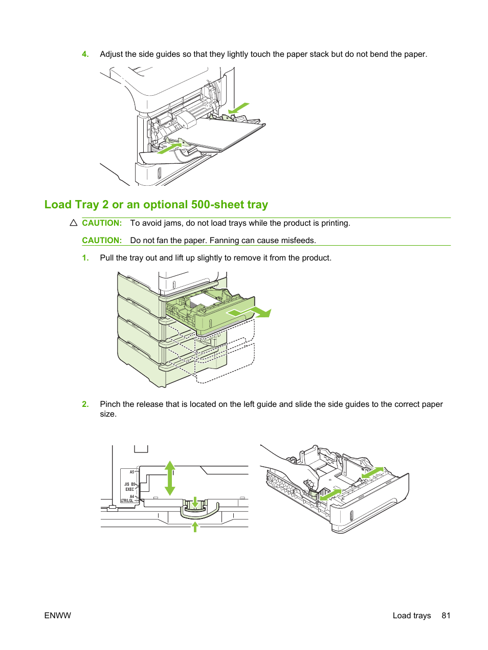 Load tray 2 or an optional 500-sheet tray | HP LaserJet P4015 Printer series User Manual | Page 93 / 246