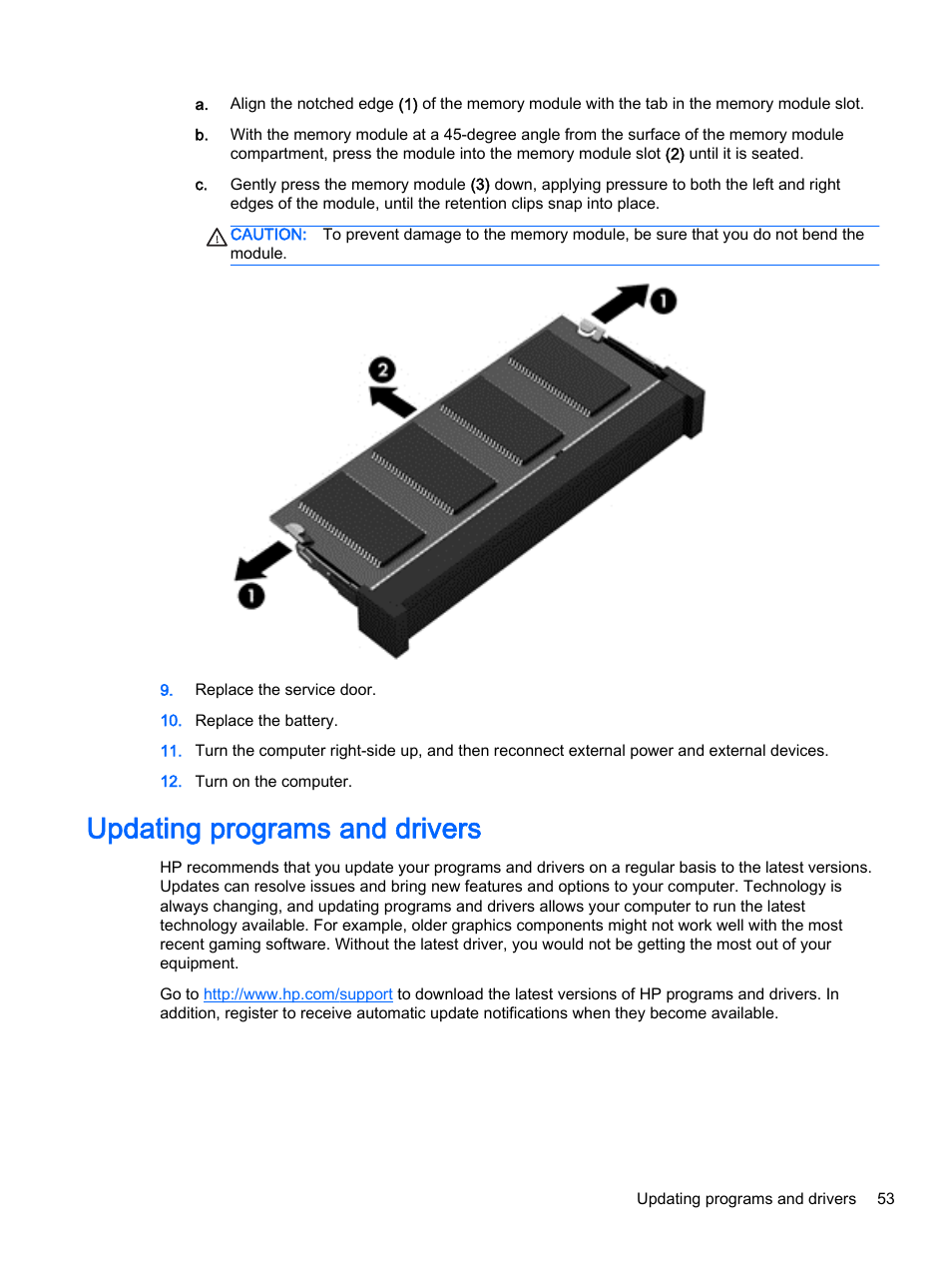 Updating programs and drivers | HP Pavilion 17-e129nr TouchSmart Notebook PC User Manual | Page 63 / 81