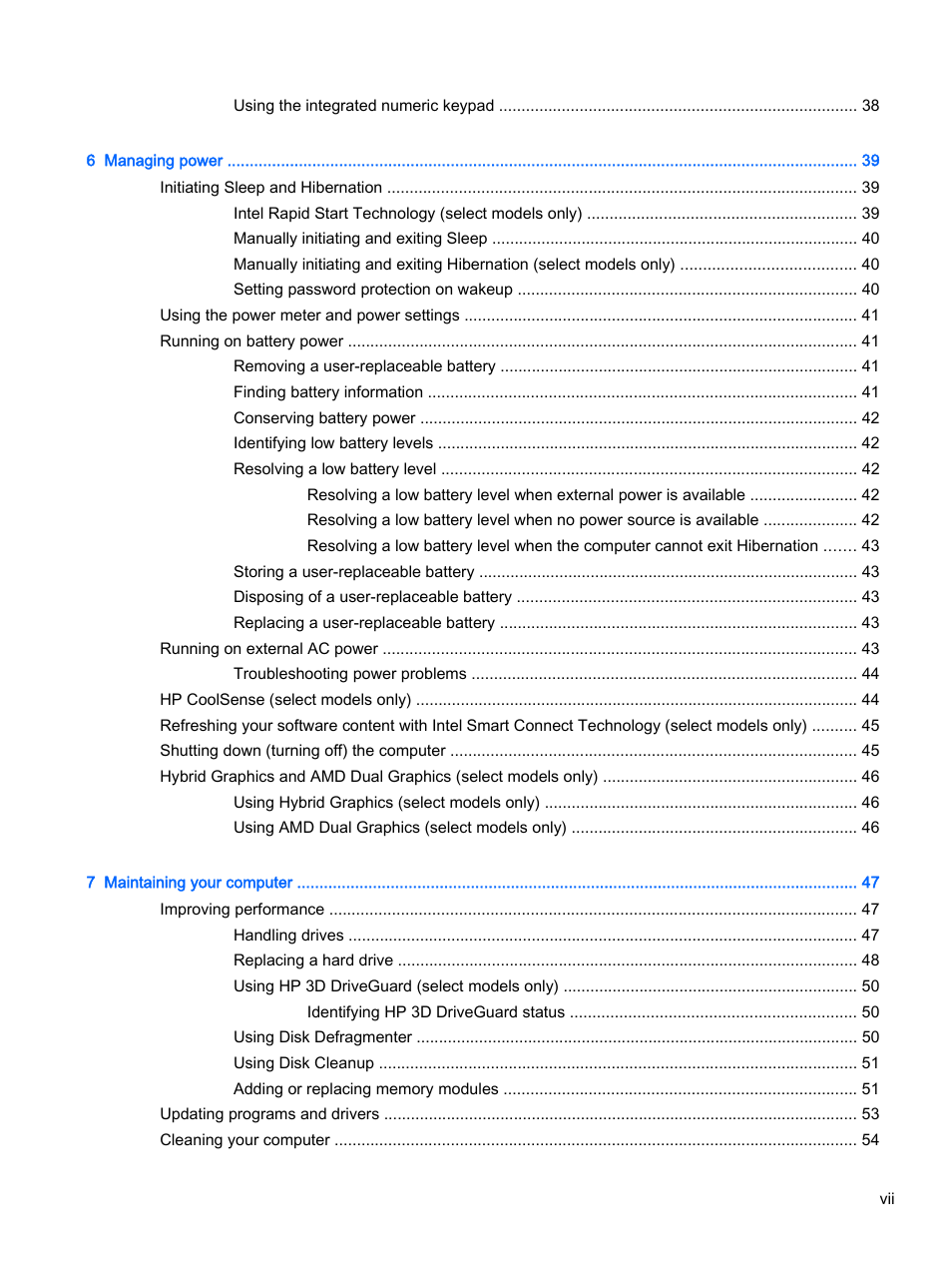 HP Pavilion 17-e129nr TouchSmart Notebook PC User Manual | Page 7 / 81