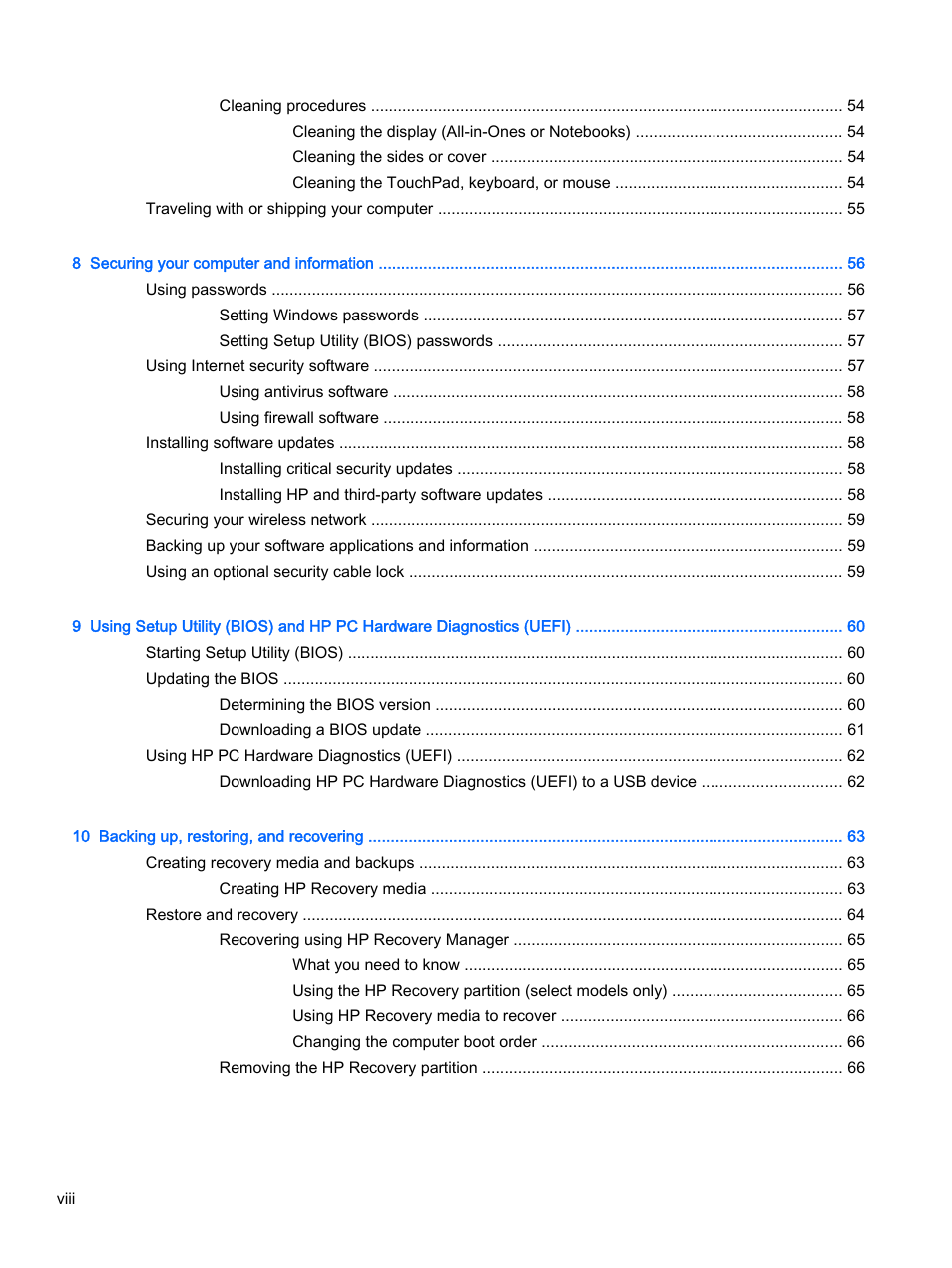 HP Pavilion 17-e129nr TouchSmart Notebook PC User Manual | Page 8 / 81
