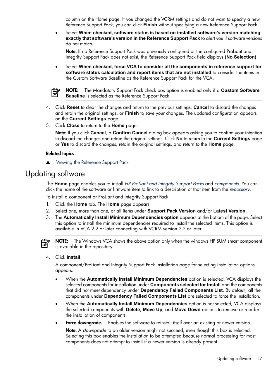 Updating software | HP Insight Foundation Software for ProLiant User Manual | Page 17 / 35