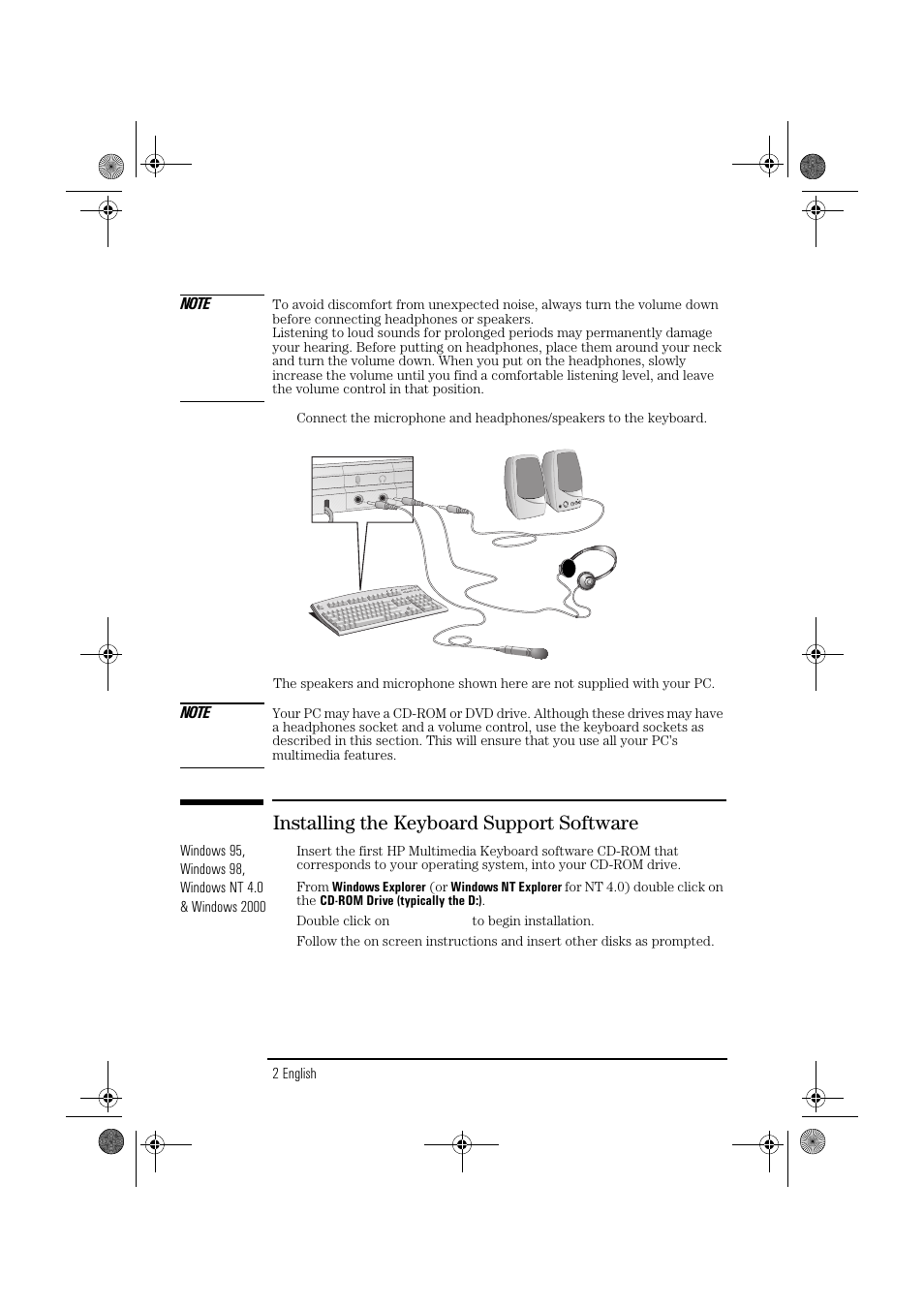 Installing the keyboard support software | HP Multimedia & Audio Devices Keyboard User Manual | Page 4 / 10