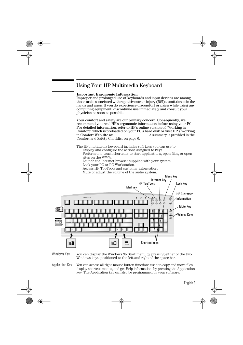 Using your hp multimedia keyboard | HP Multimedia & Audio Devices Keyboard User Manual | Page 5 / 10