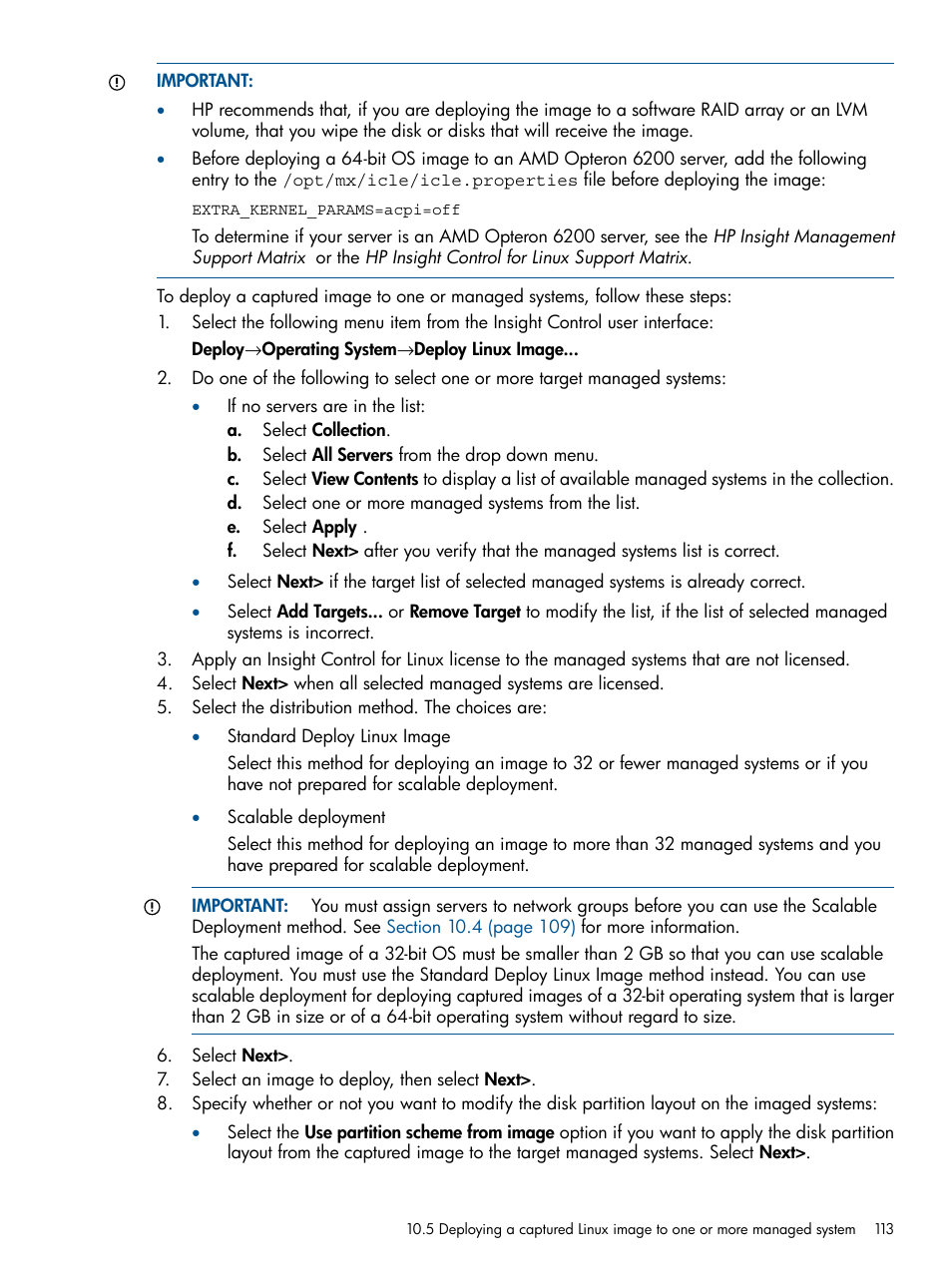 HP Insight Control Software for Linux User Manual | Page 113 / 272