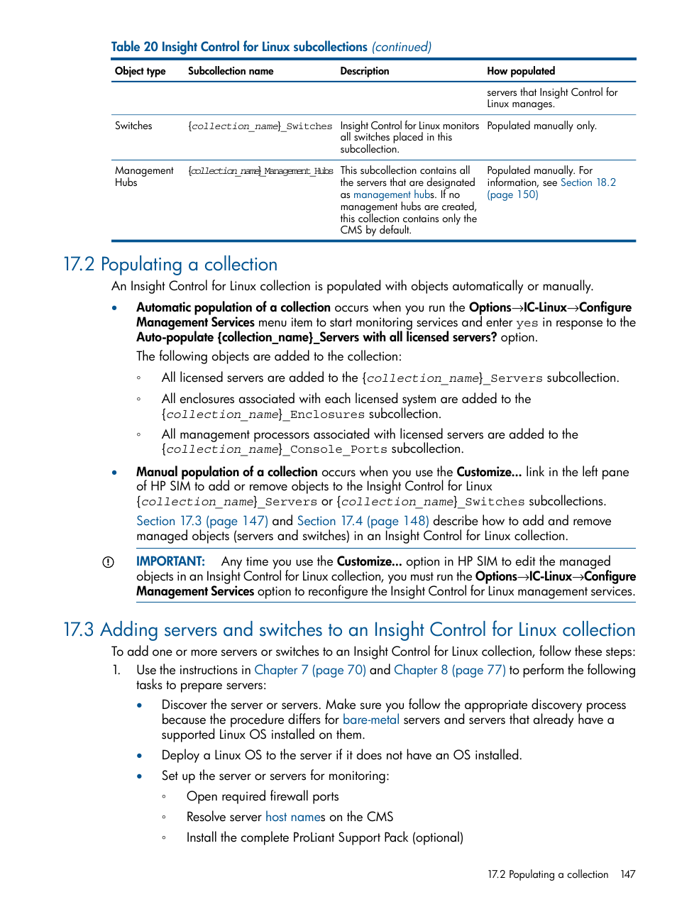 2 populating a collection | HP Insight Control Software for Linux User Manual | Page 147 / 272