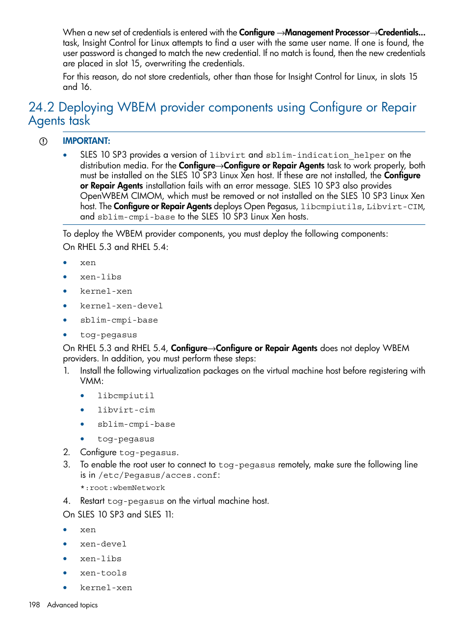 HP Insight Control Software for Linux User Manual | Page 198 / 272