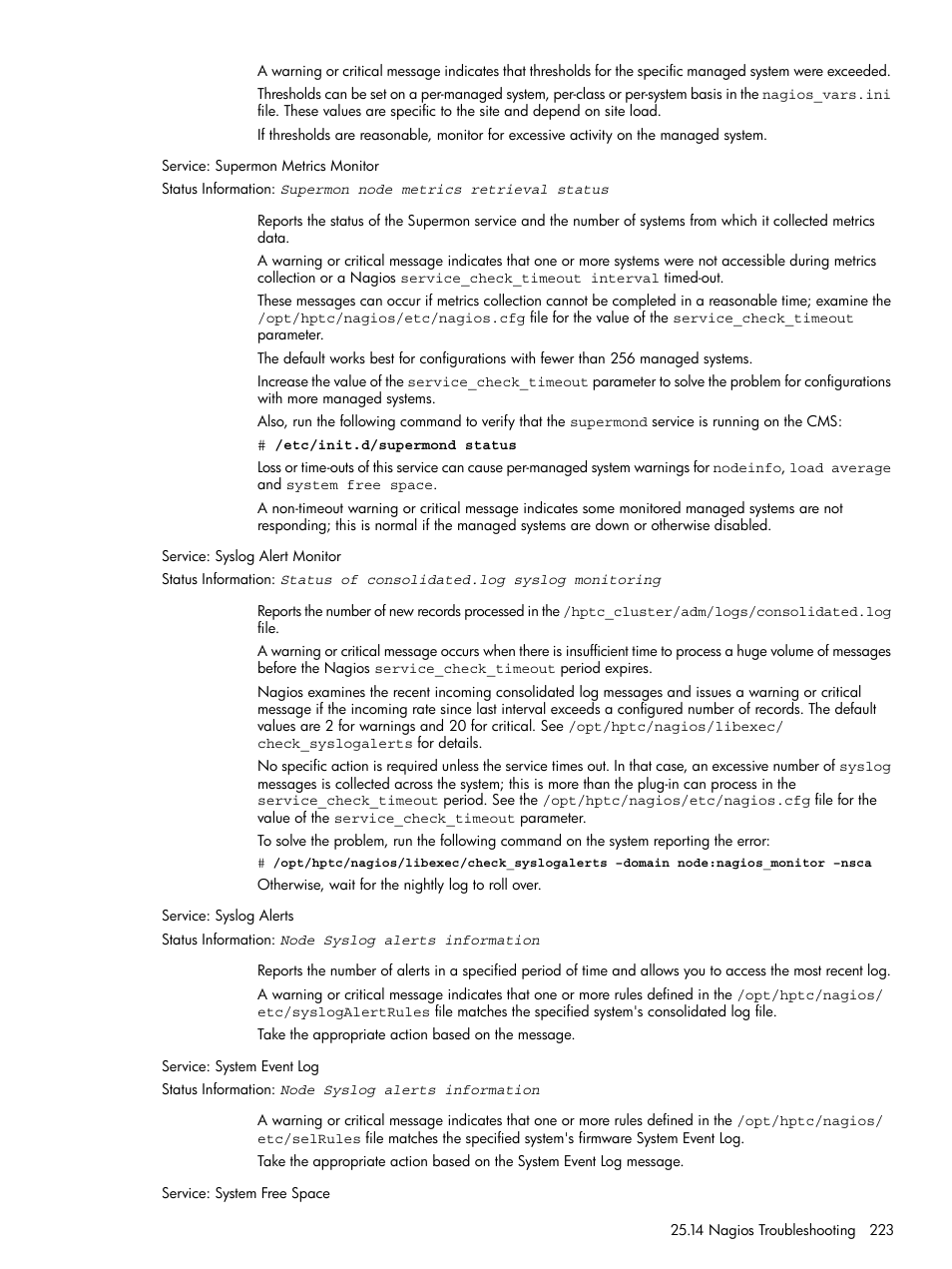 HP Insight Control Software for Linux User Manual | Page 223 / 272