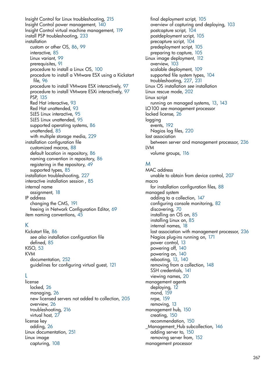 HP Insight Control Software for Linux User Manual | Page 267 / 272