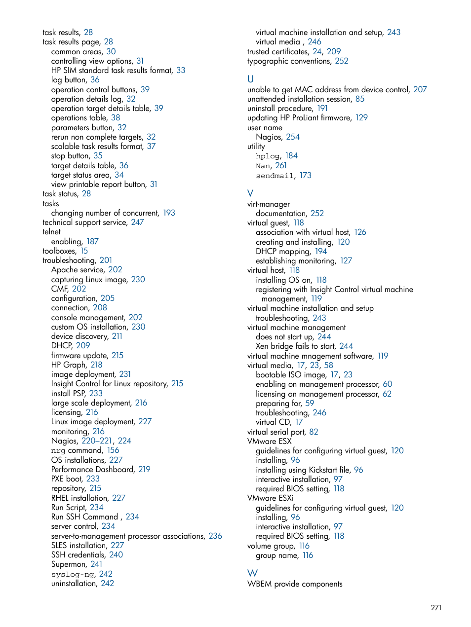 HP Insight Control Software for Linux User Manual | Page 271 / 272