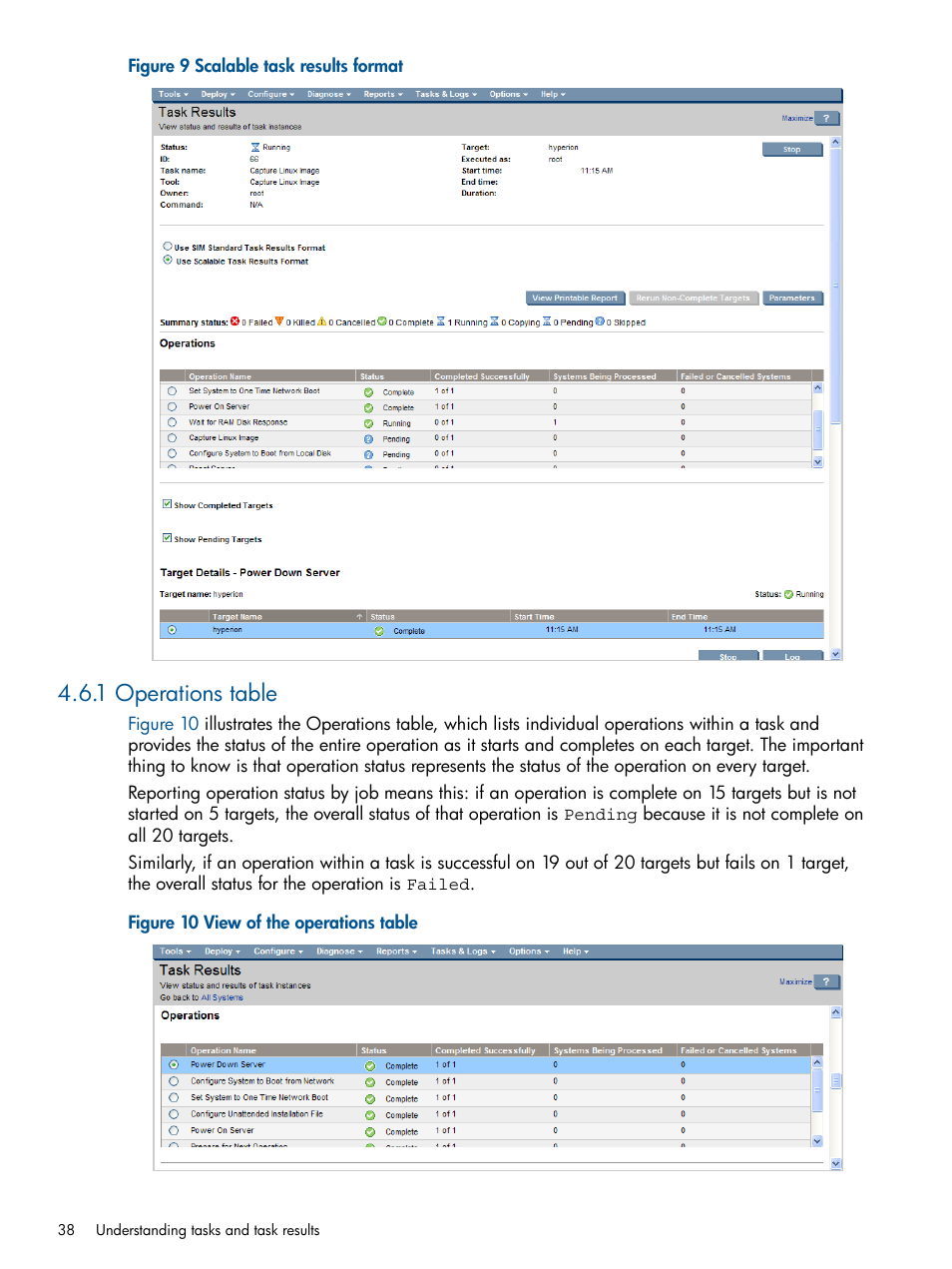 1 operations table | HP Insight Control Software for Linux User Manual | Page 38 / 272