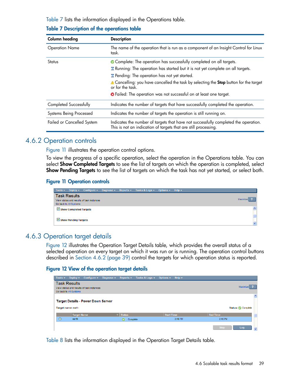 2 operation controls, 3 operation target details | HP Insight Control Software for Linux User Manual | Page 39 / 272