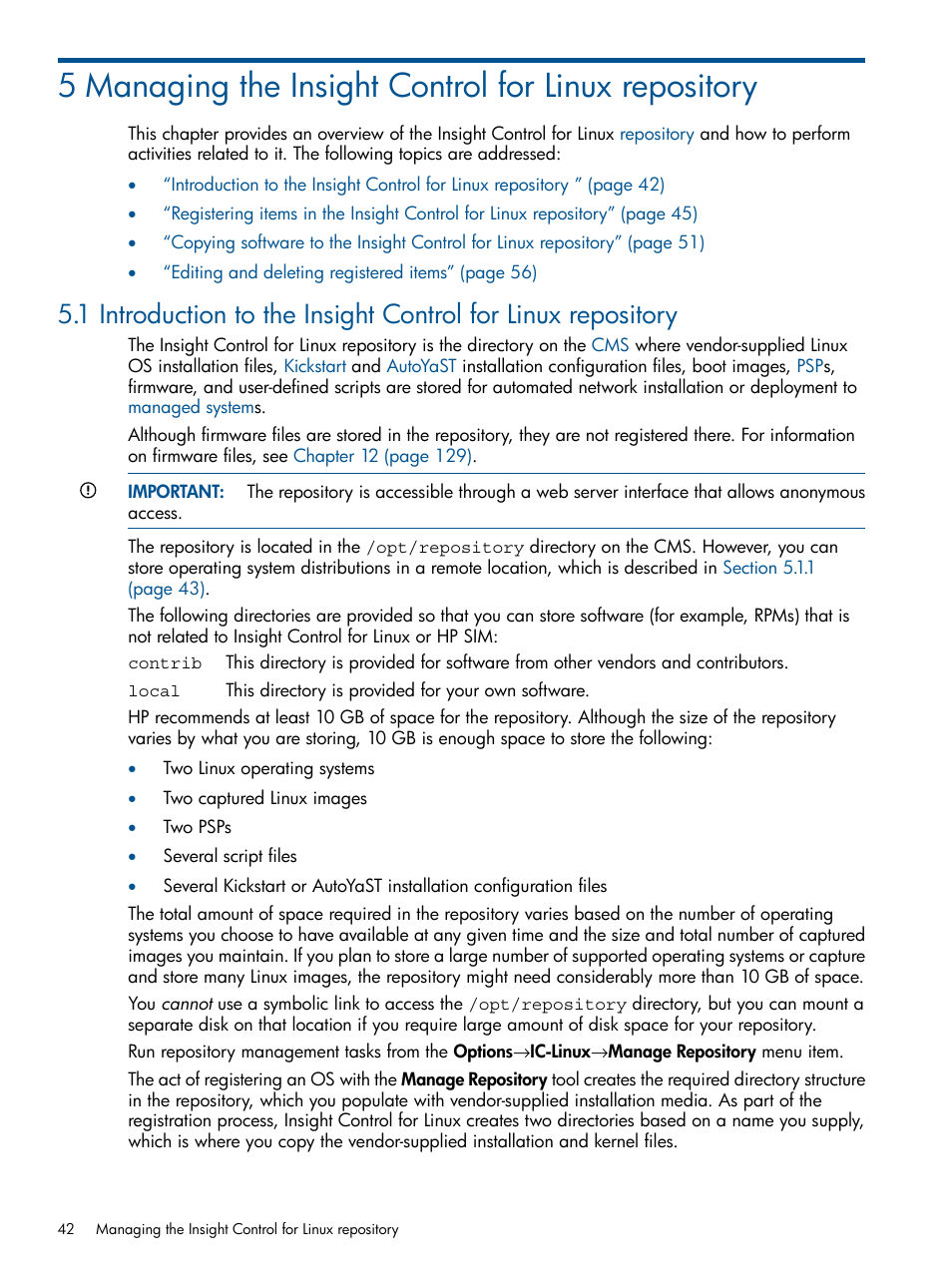 HP Insight Control Software for Linux User Manual | Page 42 / 272