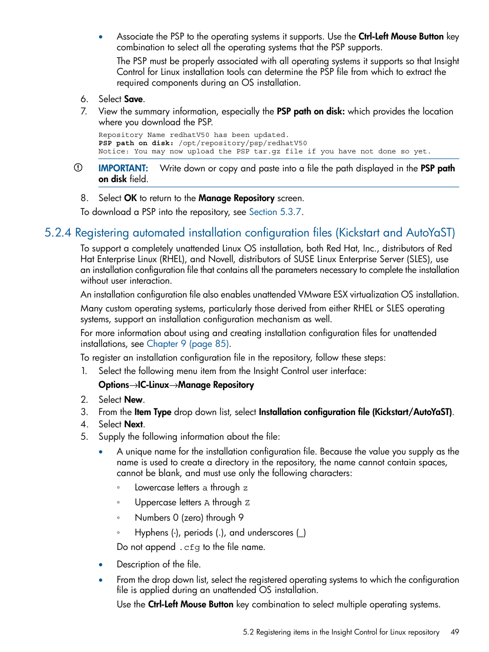 HP Insight Control Software for Linux User Manual | Page 49 / 272