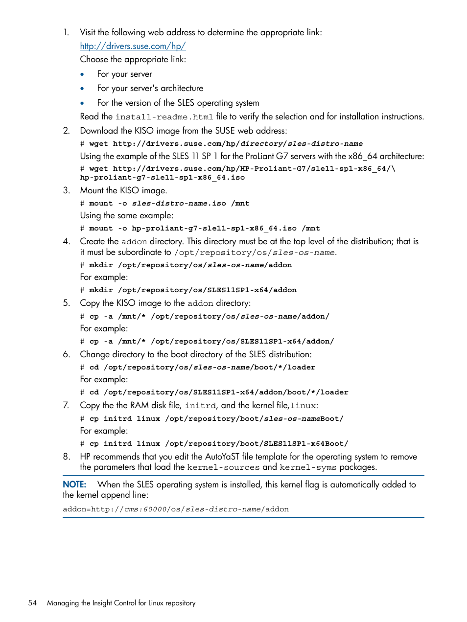 HP Insight Control Software for Linux User Manual | Page 54 / 272