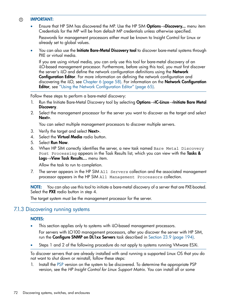 3 discovering running systems | HP Insight Control Software for Linux User Manual | Page 72 / 272