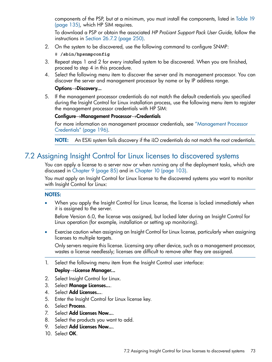 HP Insight Control Software for Linux User Manual | Page 73 / 272