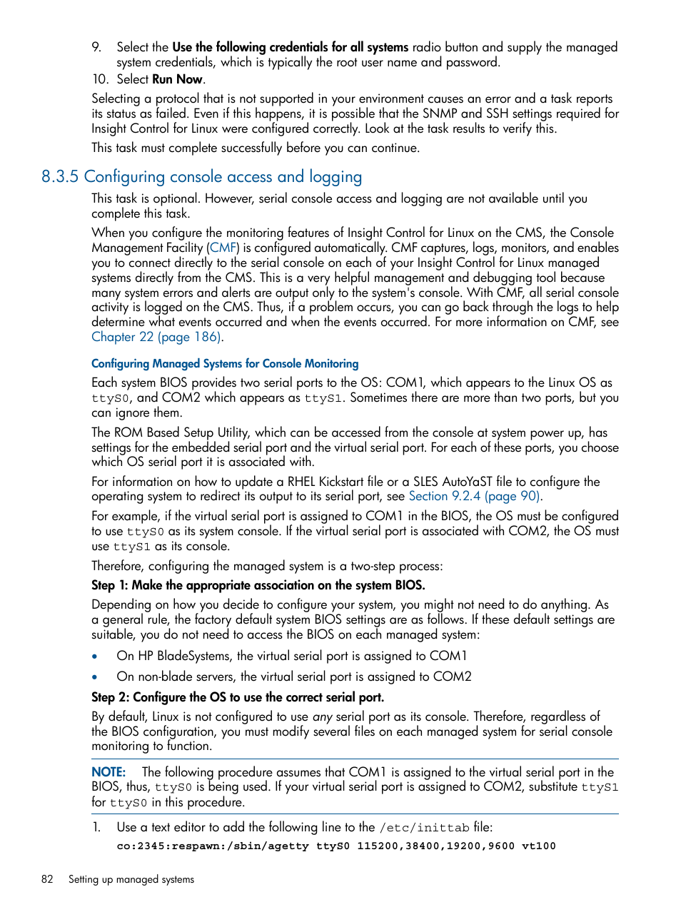 5 configuring console access and logging | HP Insight Control Software for Linux User Manual | Page 82 / 272