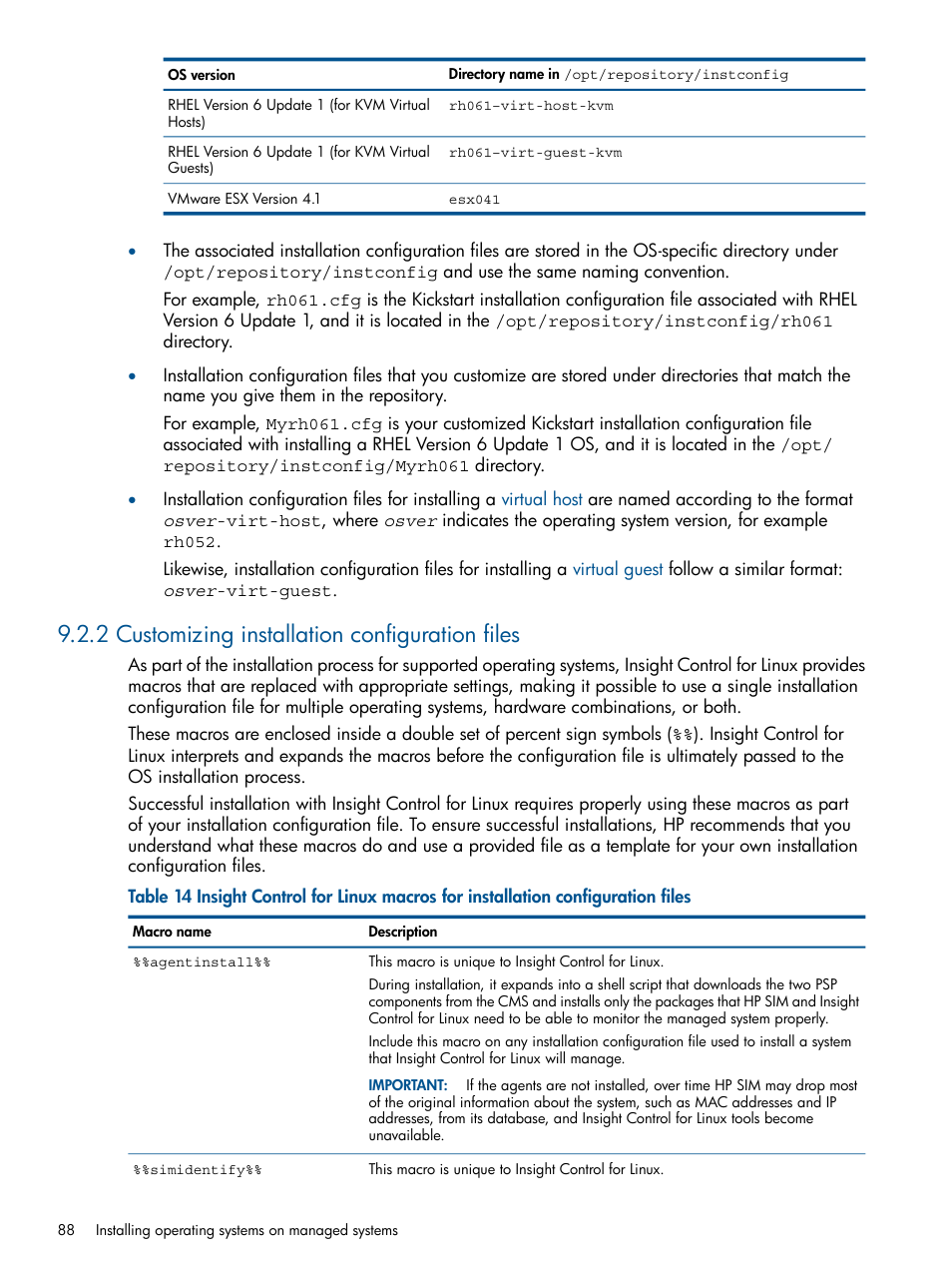 2 customizing installation configuration files | HP Insight Control Software for Linux User Manual | Page 88 / 272