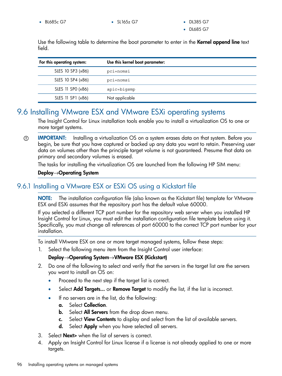 HP Insight Control Software for Linux User Manual | Page 96 / 272