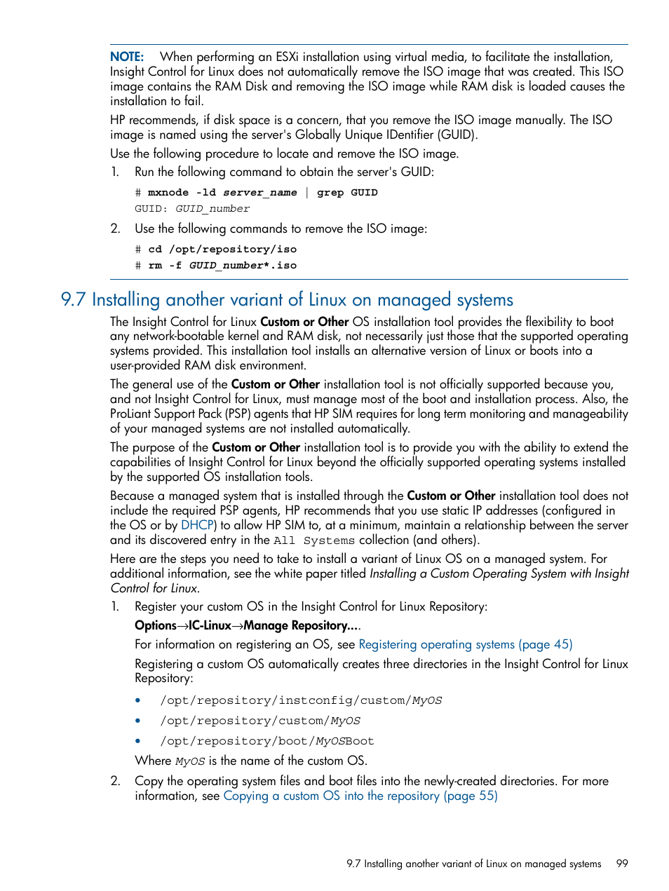 HP Insight Control Software for Linux User Manual | Page 99 / 272