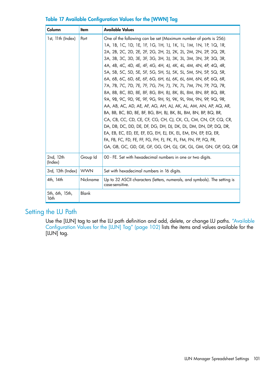 Setting the lu path | HP StorageWorks XP Remote Web Console Software User Manual | Page 101 / 112