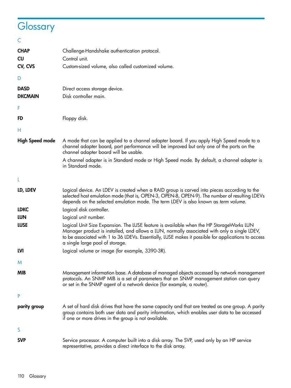 Glossary | HP StorageWorks XP Remote Web Console Software User Manual | Page 110 / 112