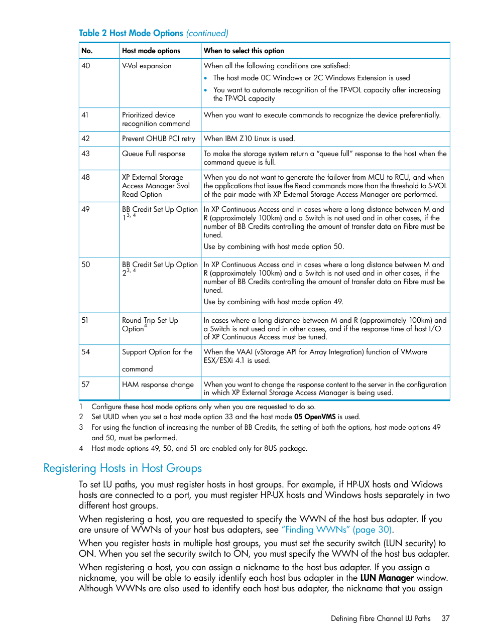 Registering hosts in host groups | HP StorageWorks XP Remote Web Console Software User Manual | Page 37 / 112