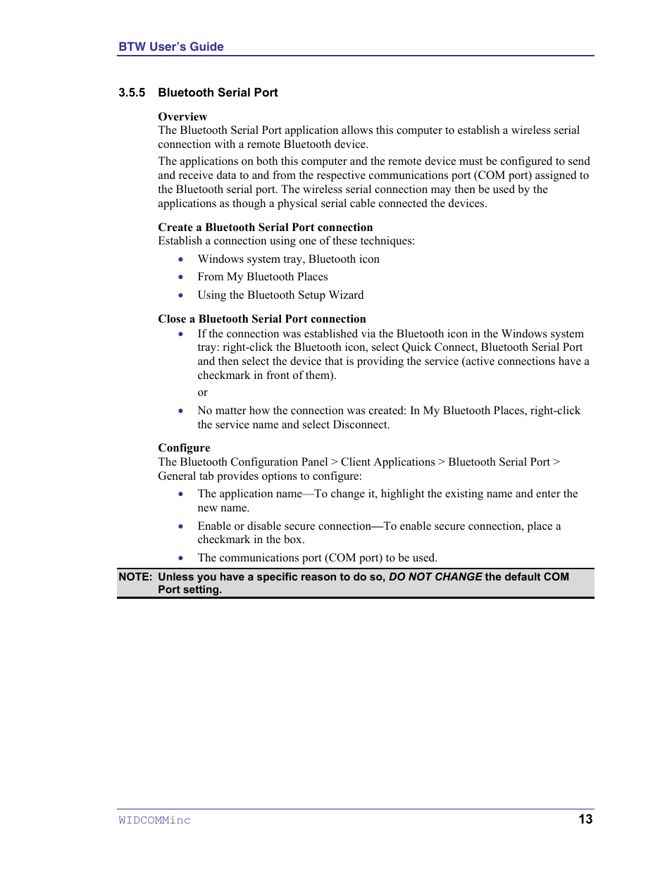 Bluetooth serial port | HP Pavilion zt3017WM Notebook PC User Manual | Page 17 / 40