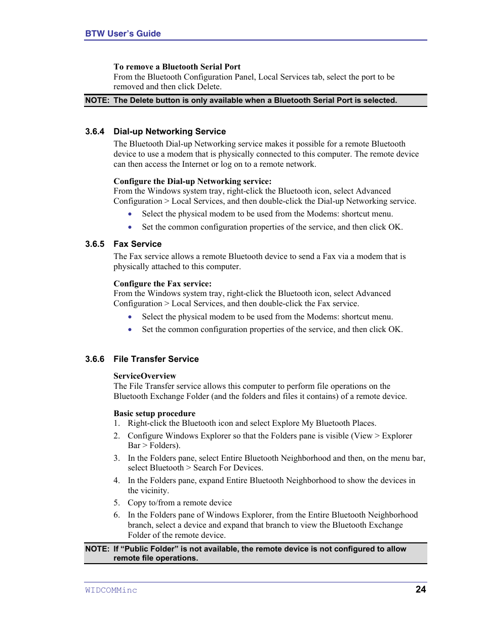 Dial-up networking service, Fax service, File transfer service | HP Pavilion zt3017WM Notebook PC User Manual | Page 28 / 40
